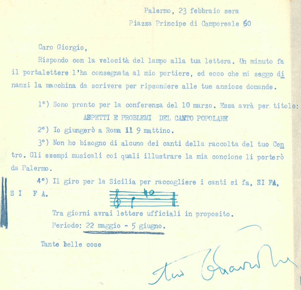Lettera Del 23 Febbraio 1955 Di Ottavio Tiby A Giorgio Nataletti